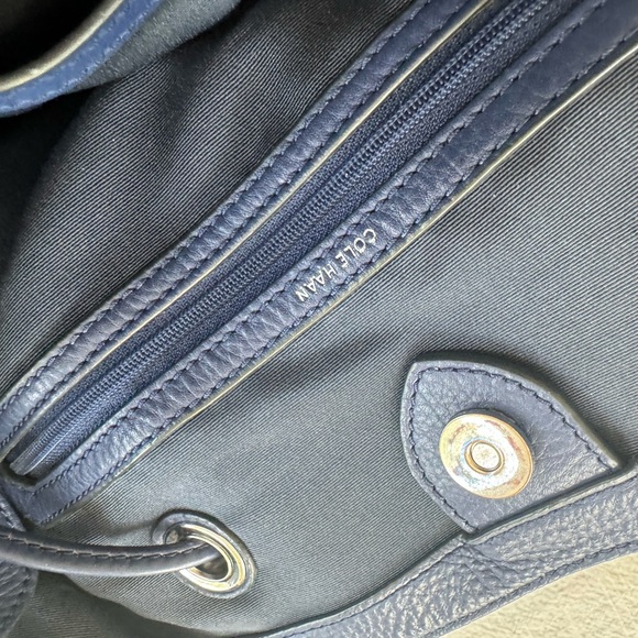 Cole Haan “Reiley” Large Summer Night Blue Leather Tote - Picture 7 of 7